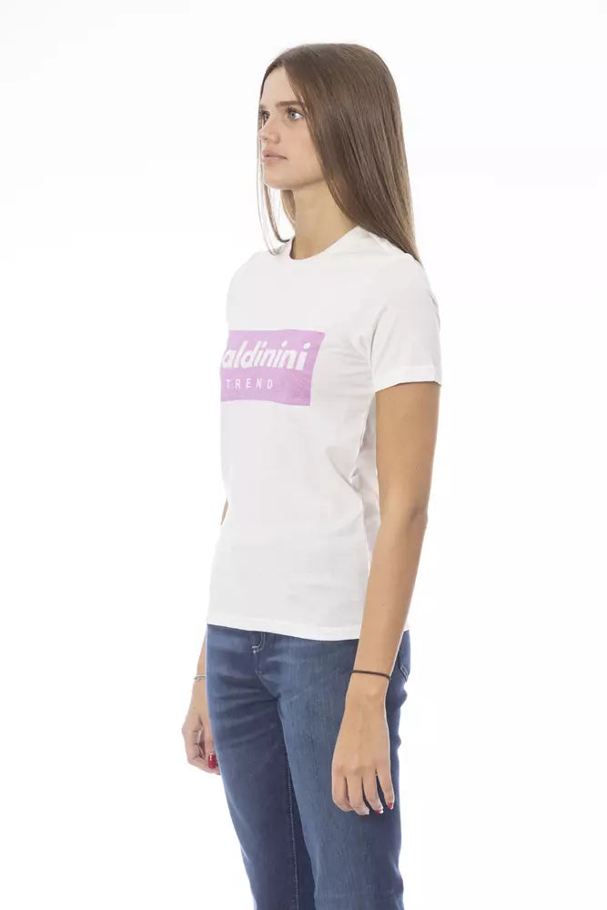 Weißes Damen-T-Shirt aus Baumwolle