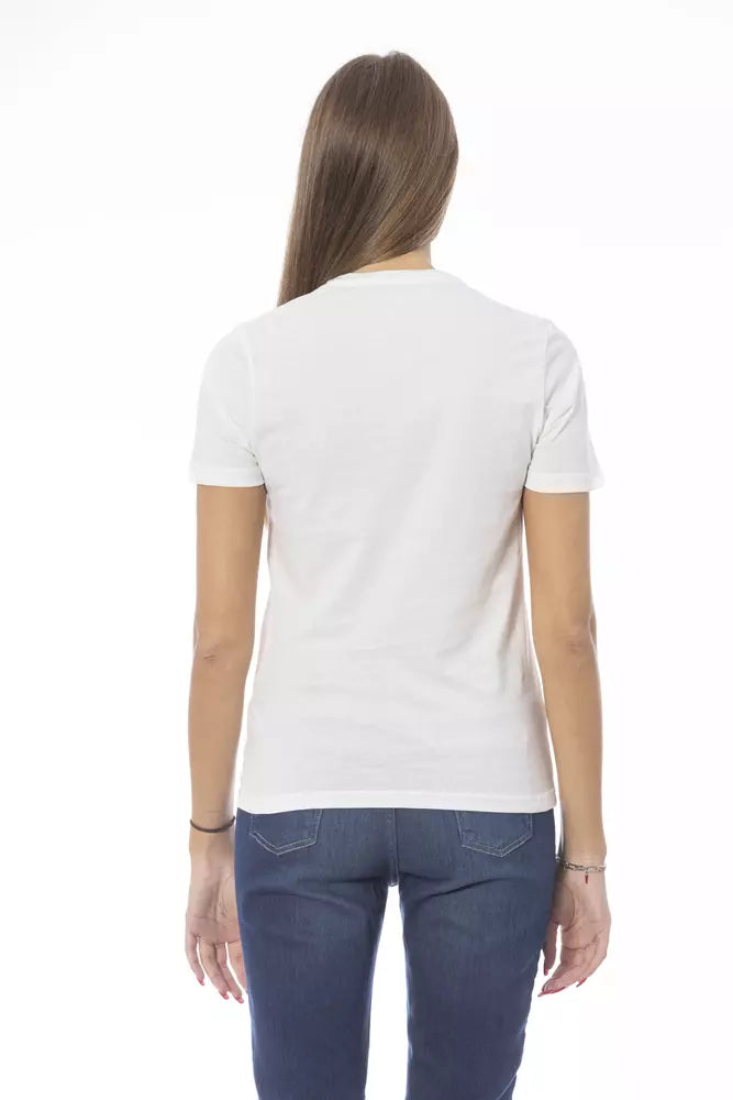 Weißes Damen-T-Shirt aus Baumwolle