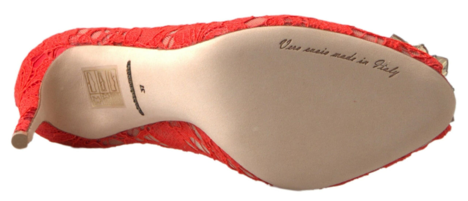 Rote Taormina Spitze Kristall Heels Pumps Schuhe