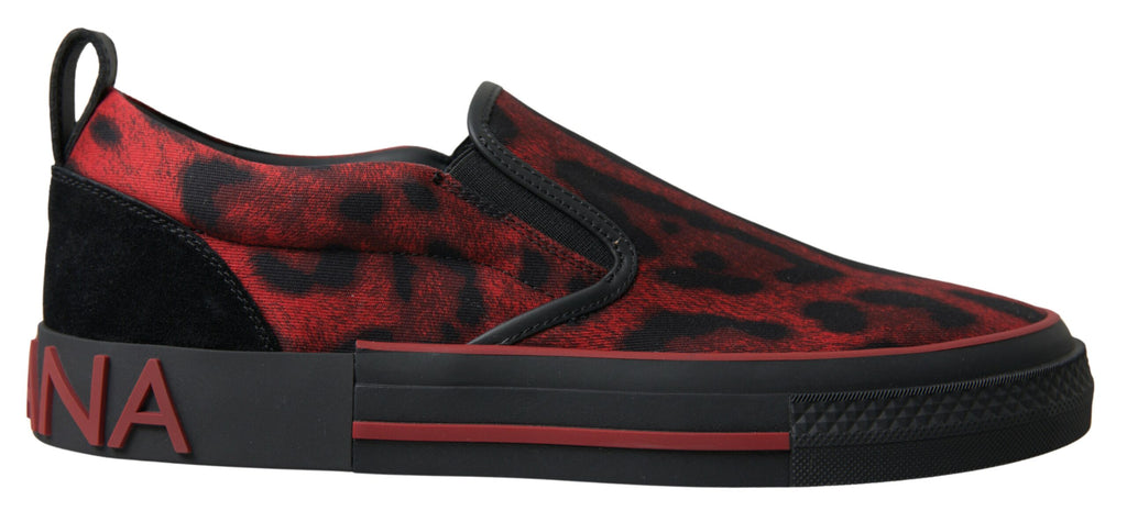Rot Schwarz Leopard Loafers Sneakers Schuhe