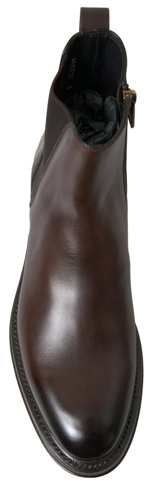Braune Leder Chelsea Herrenstiefel