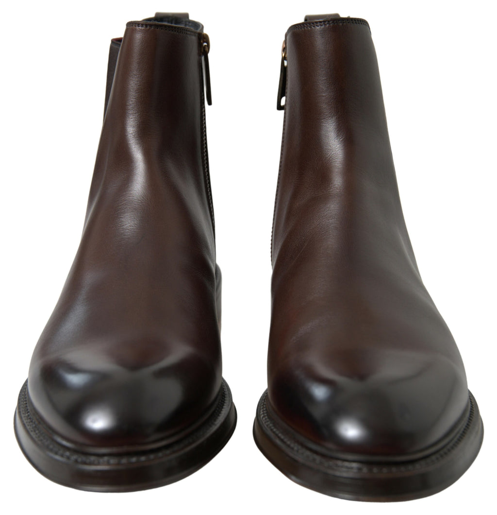 Braune Leder Chelsea Herrenstiefel