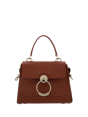 Elegante Schultertasche aus Kalbsleder in Sepiabraun