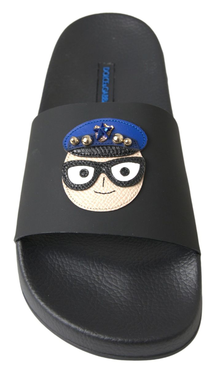 Schwarze Slides Sandalen Strand Saint Barth Schuhe
