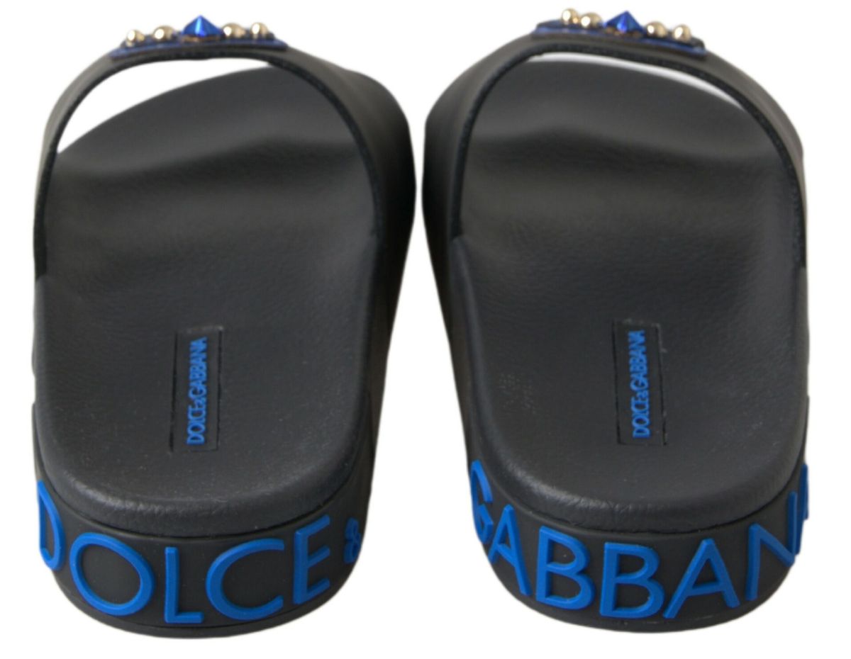 Schwarze Slides Sandalen Strand Saint Barth Schuhe