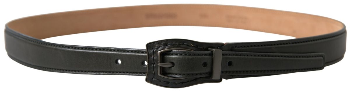Schwarzer Cintura-Gürtel aus Leder mit Metallschnalle