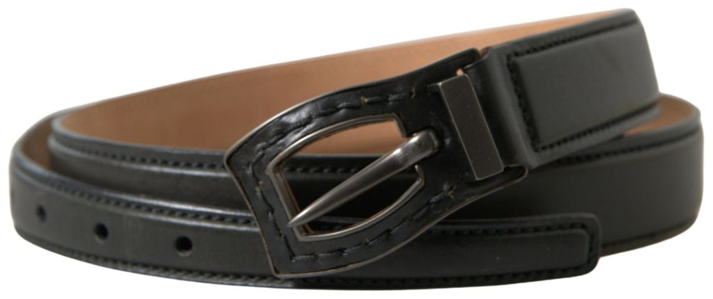 Schwarzer Cintura-Gürtel aus Leder mit Metallschnalle