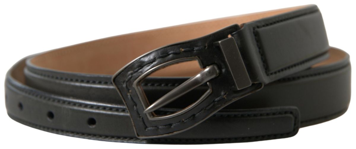 Schwarzer Cintura-Gürtel aus Leder mit Metallschnalle