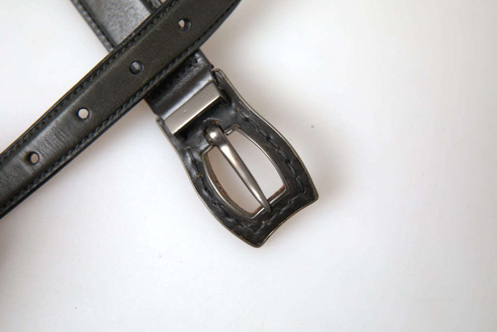 Schwarzer Cintura-Gürtel aus Leder mit Metallschnalle