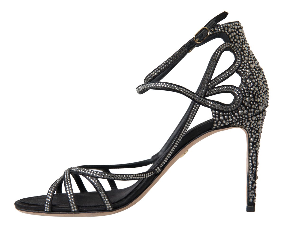 Strass Stiletto Sandal Satin Schuhe