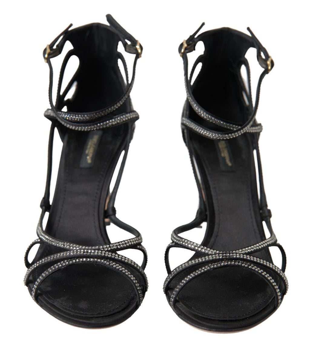 Strass Stiletto Sandal Satin Schuhe