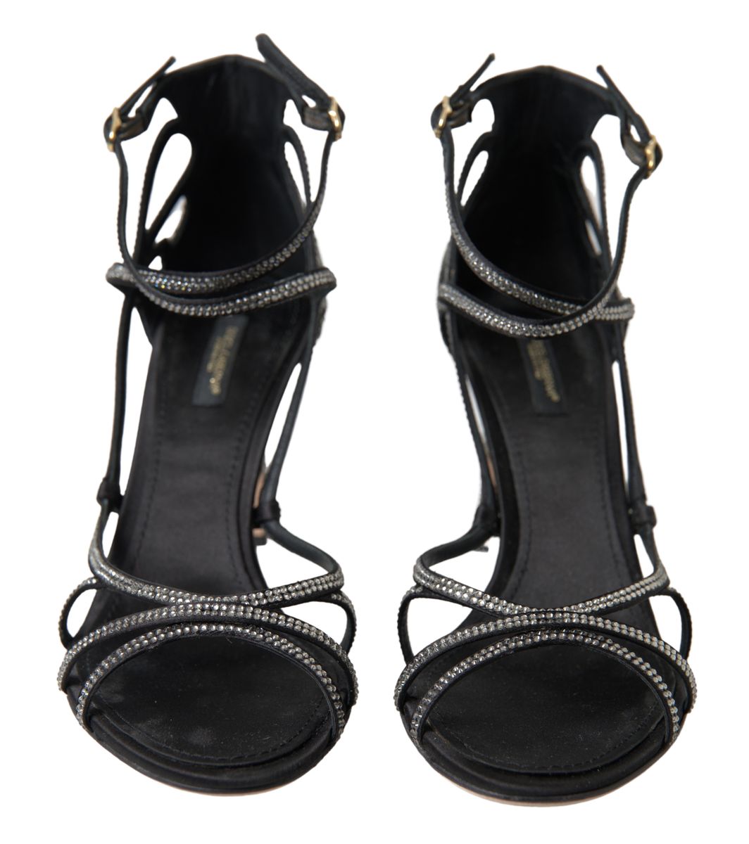 Strass Stiletto Sandal Satin Schuhe