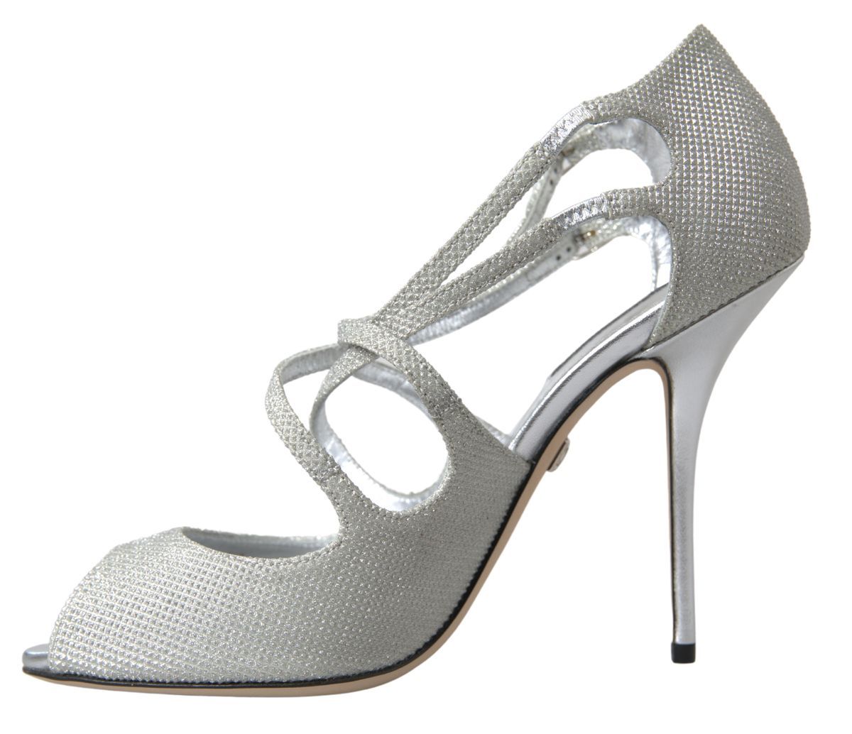 Silber Schimmernde Sandalen Heel Pumps Schuhe
