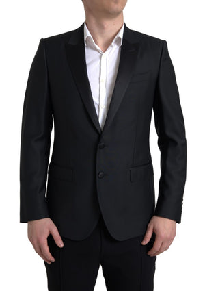 Schwarzer einreihiger MARTINI-Blazer aus Wolle
