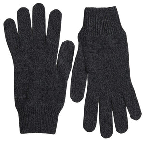 Graue Schurwolle Strickhandschuhe für Herren