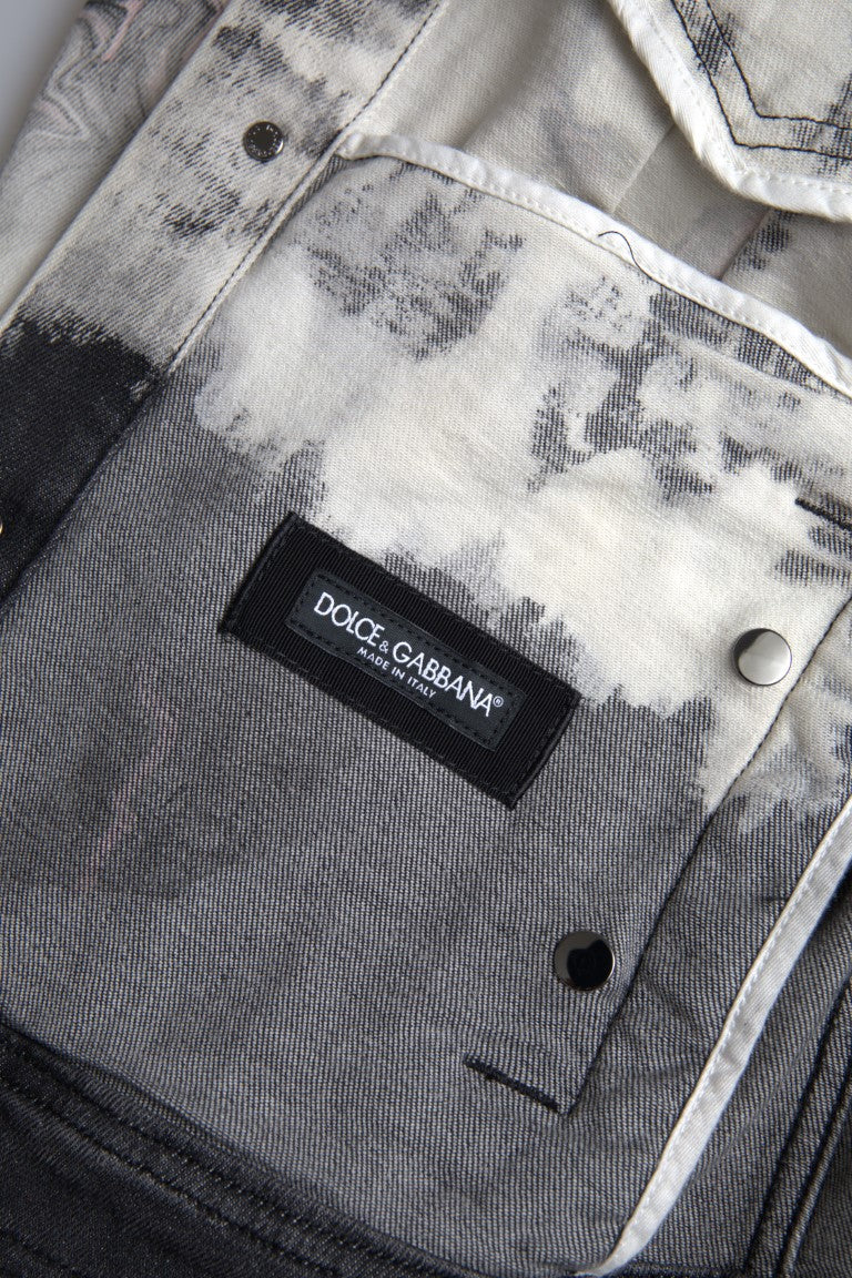 Mehrfarbige Jeansjacke aus Baumwolle mit Kragen