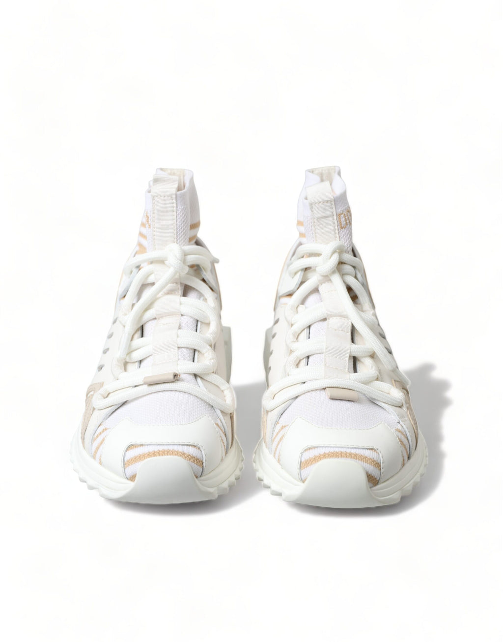 Weiß Beige Sorrento Socken Sneakers Schuhe