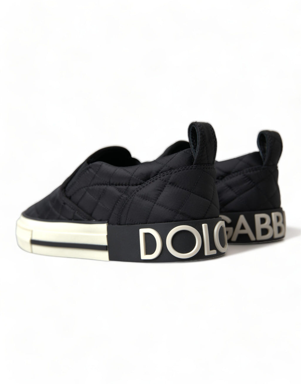 Schwarze gesteppte Slip-On Low Top Sneakers
