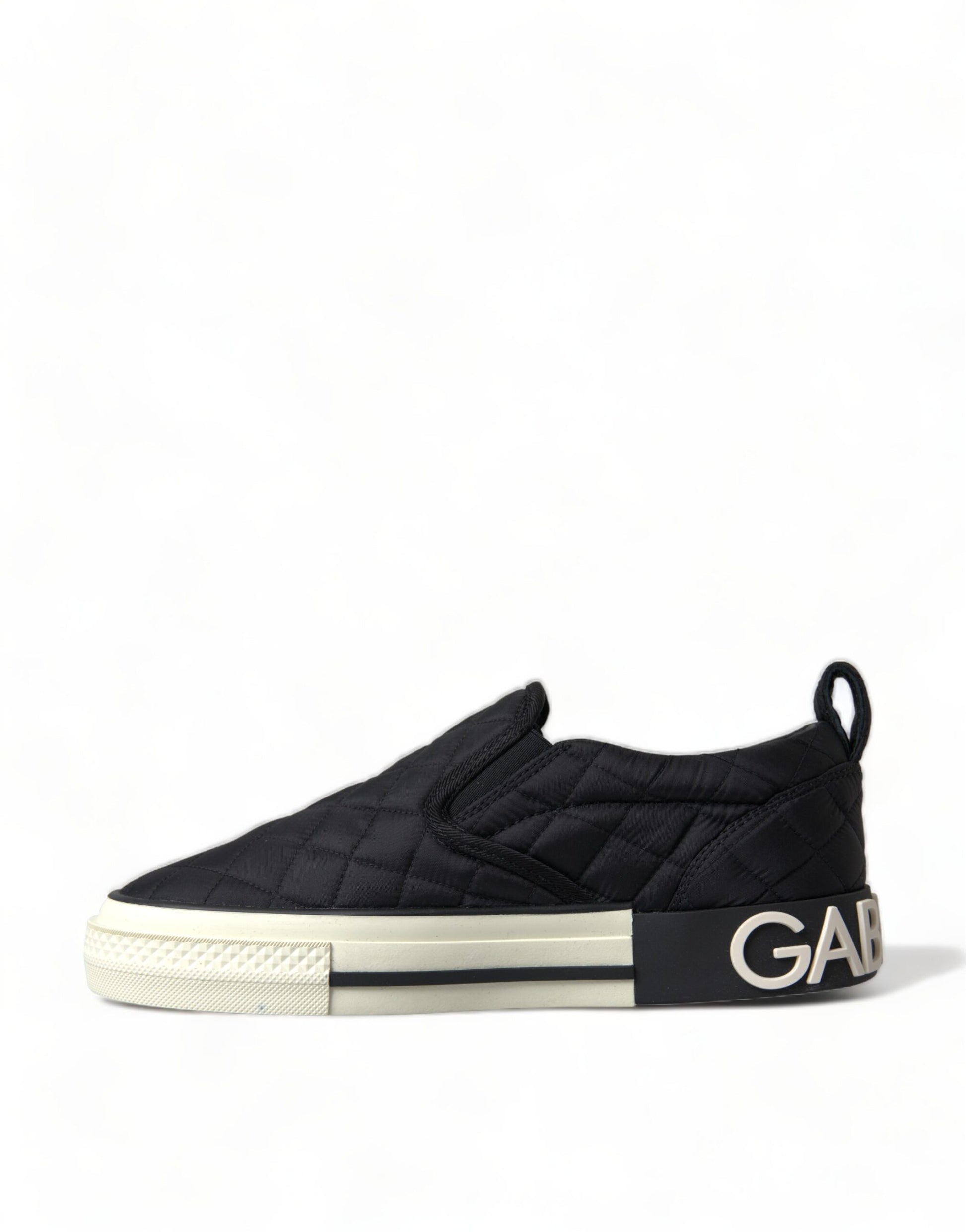 Schwarze gesteppte Slip-On Low Top Sneakers