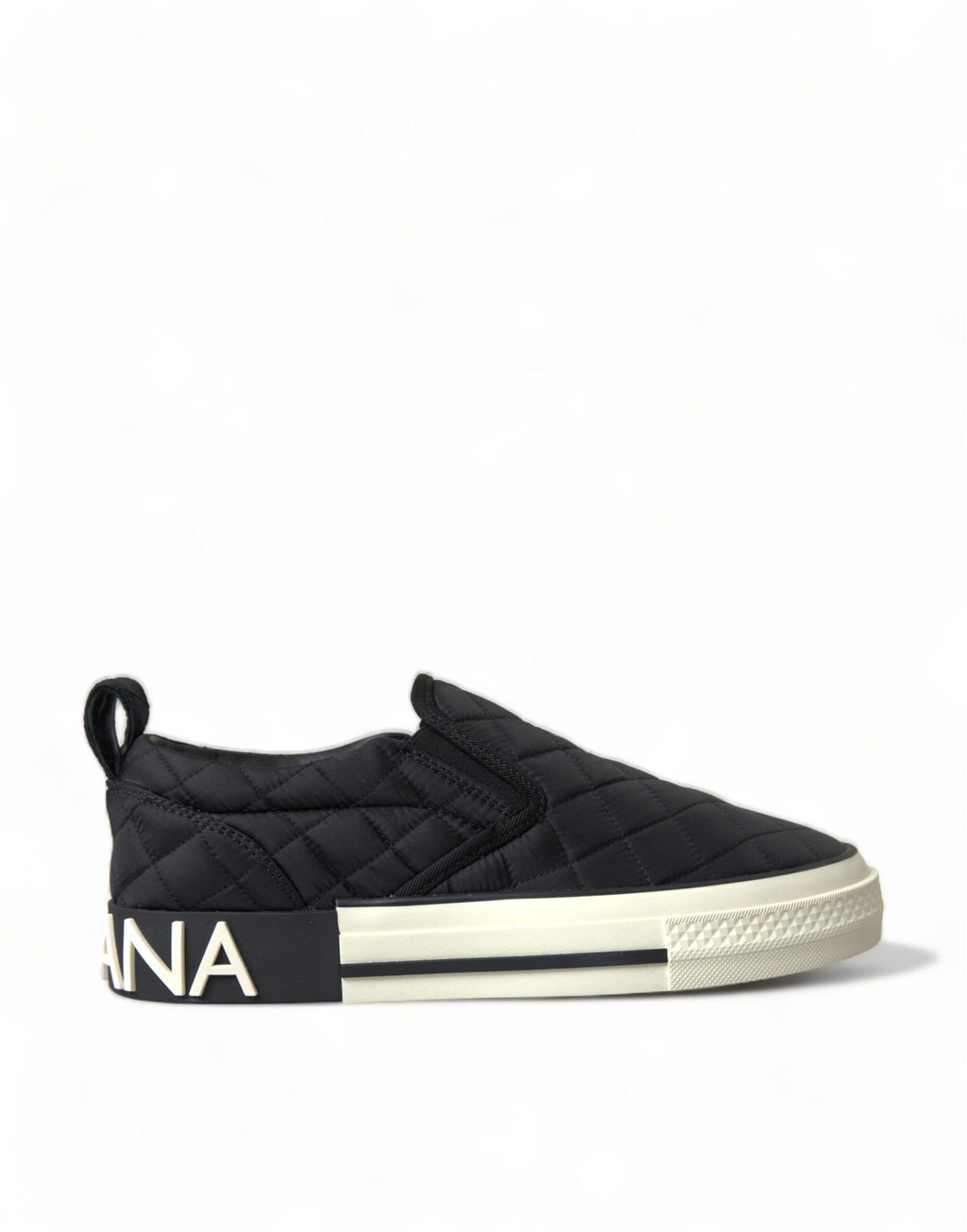 Schwarze gesteppte Slip-On Low Top Sneakers