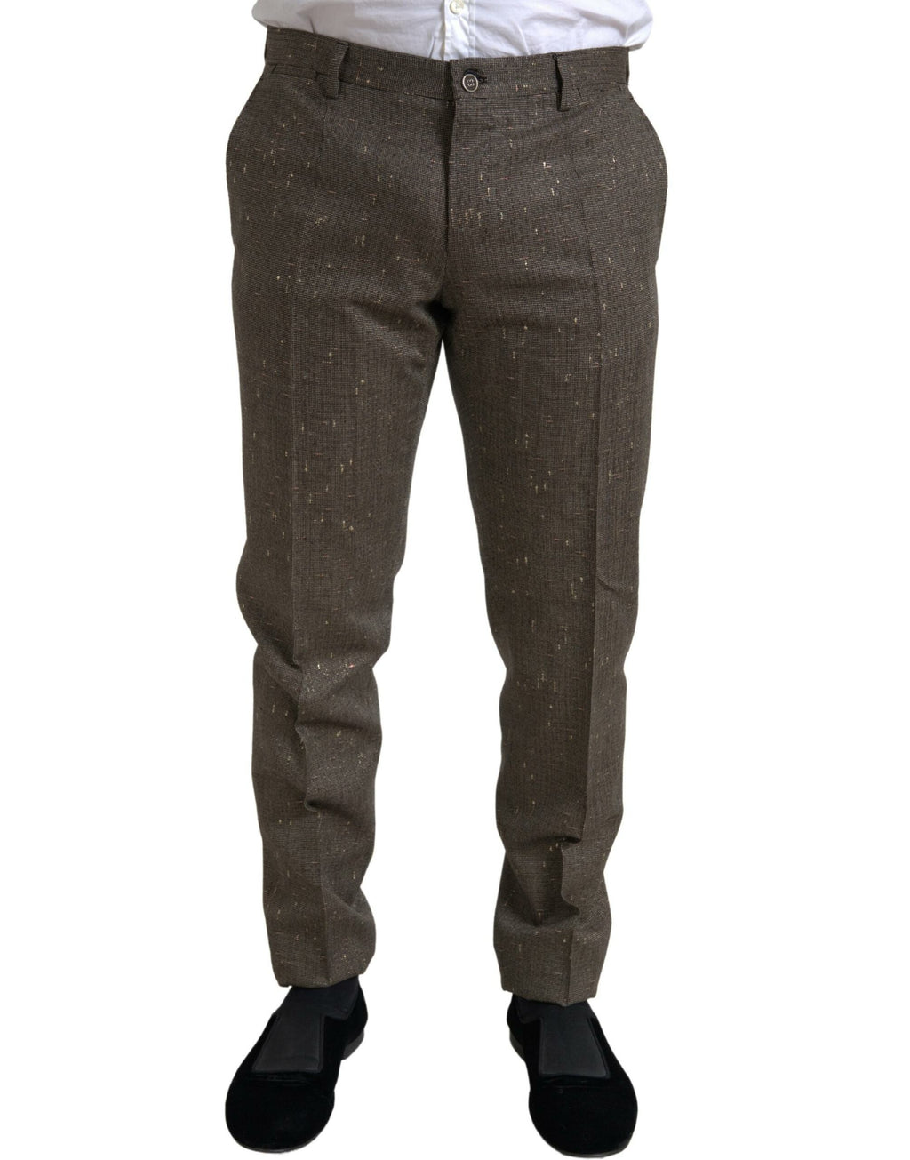 Braune Wollkleid Skinny Herren Hose