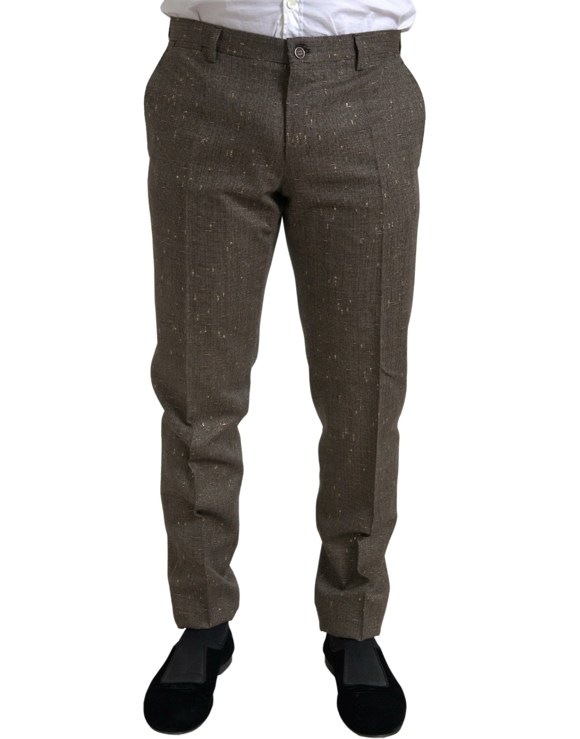 Braune Wollkleid Skinny Herren Hose