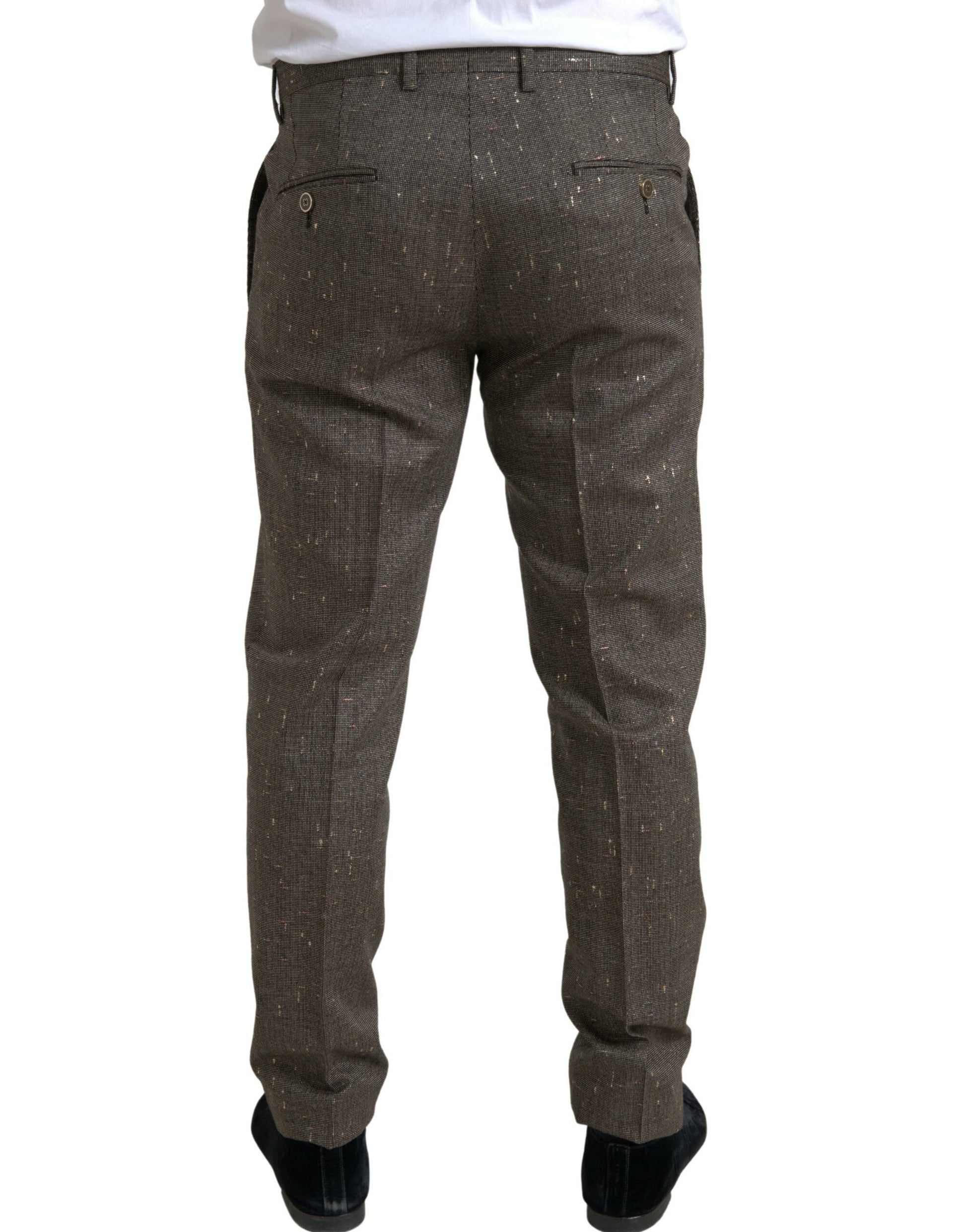 Braune Wollkleid Skinny Herren Hose