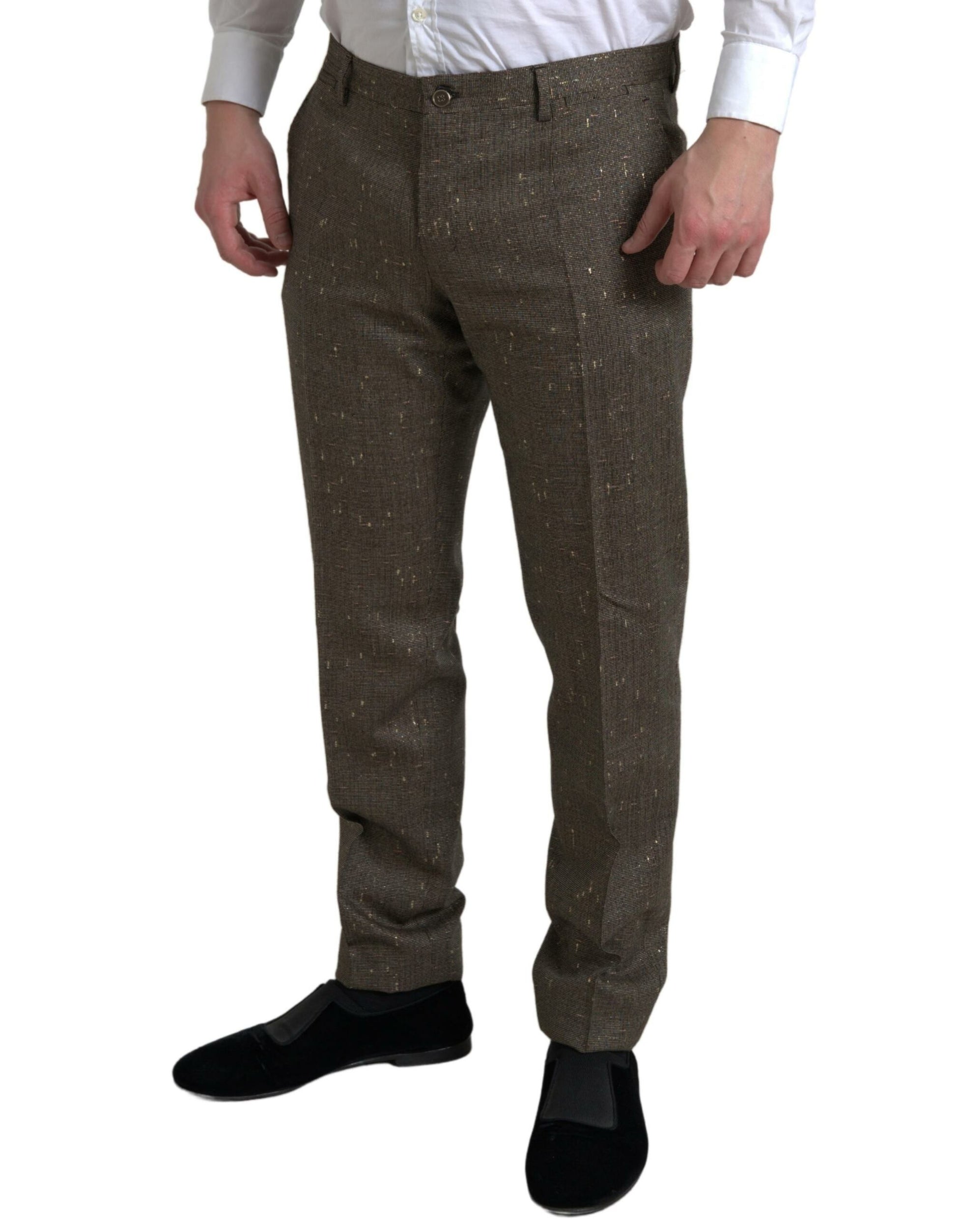 Braune Wollkleid Skinny Herren Hose