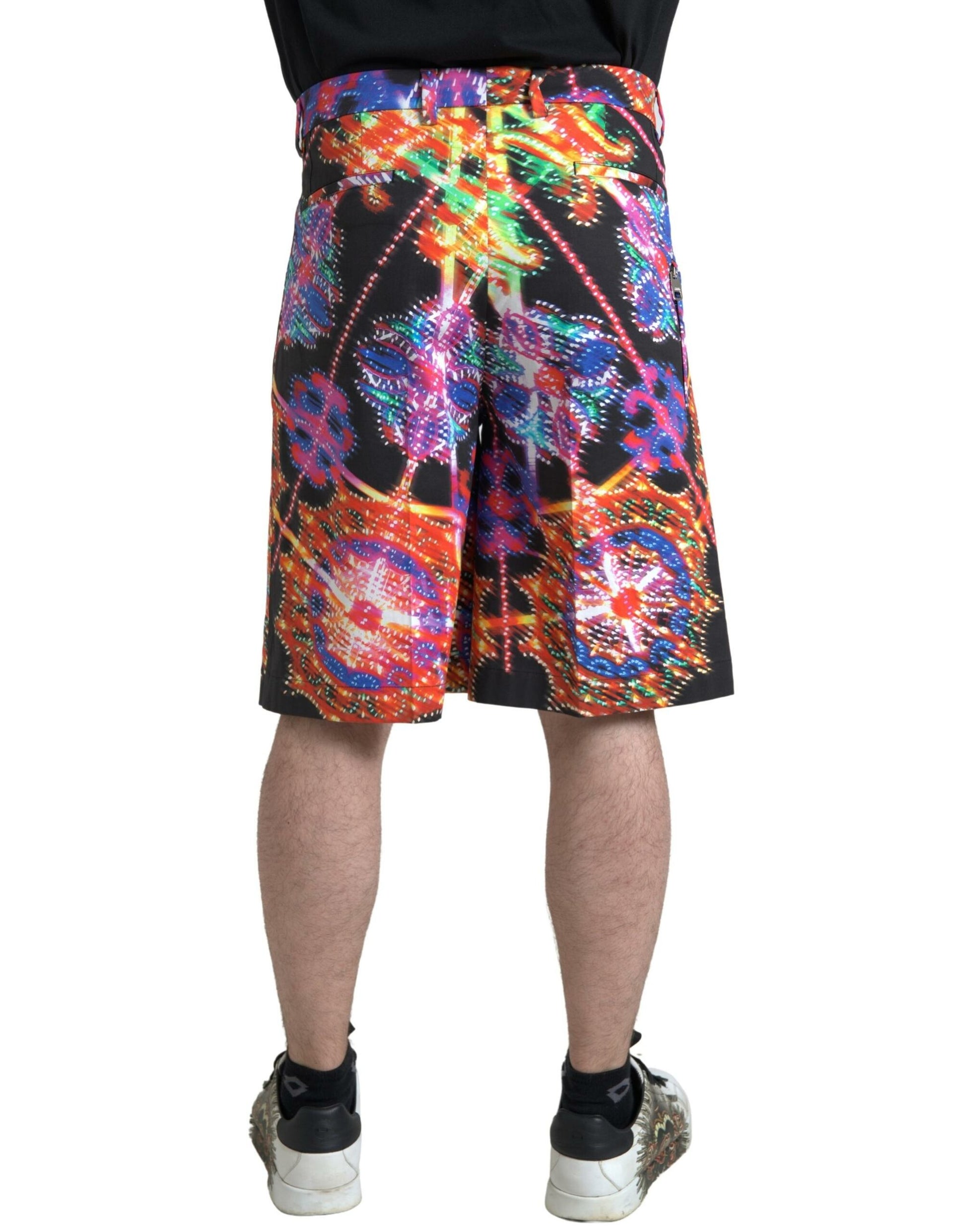 Mehrfarbig bedruckte Herren-Bermudashorts aus Baumwolle
