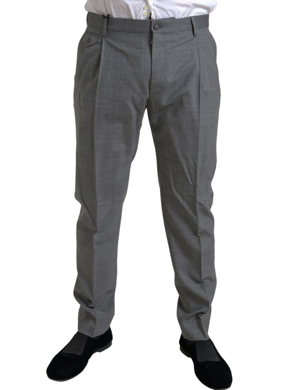 Graue Chinohose aus Wolle für Herren