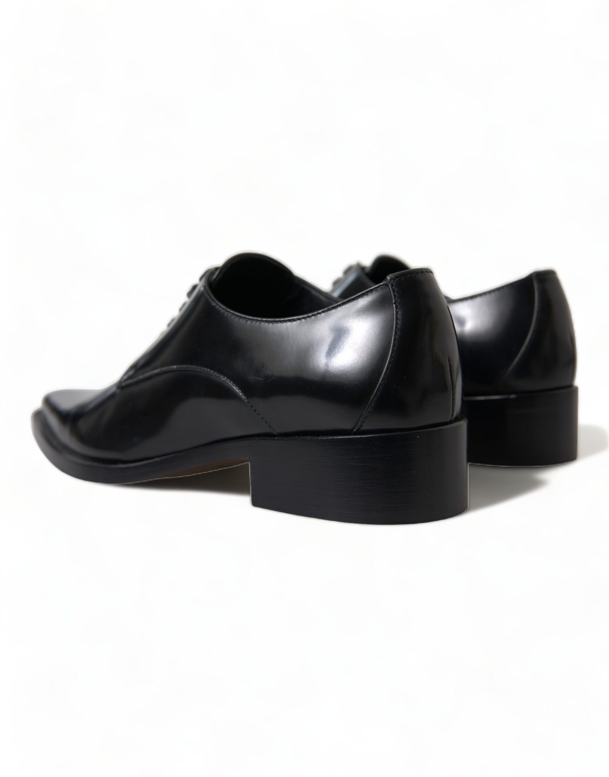 Schwarze, formelle flache Lederschuhe zum Schnüren