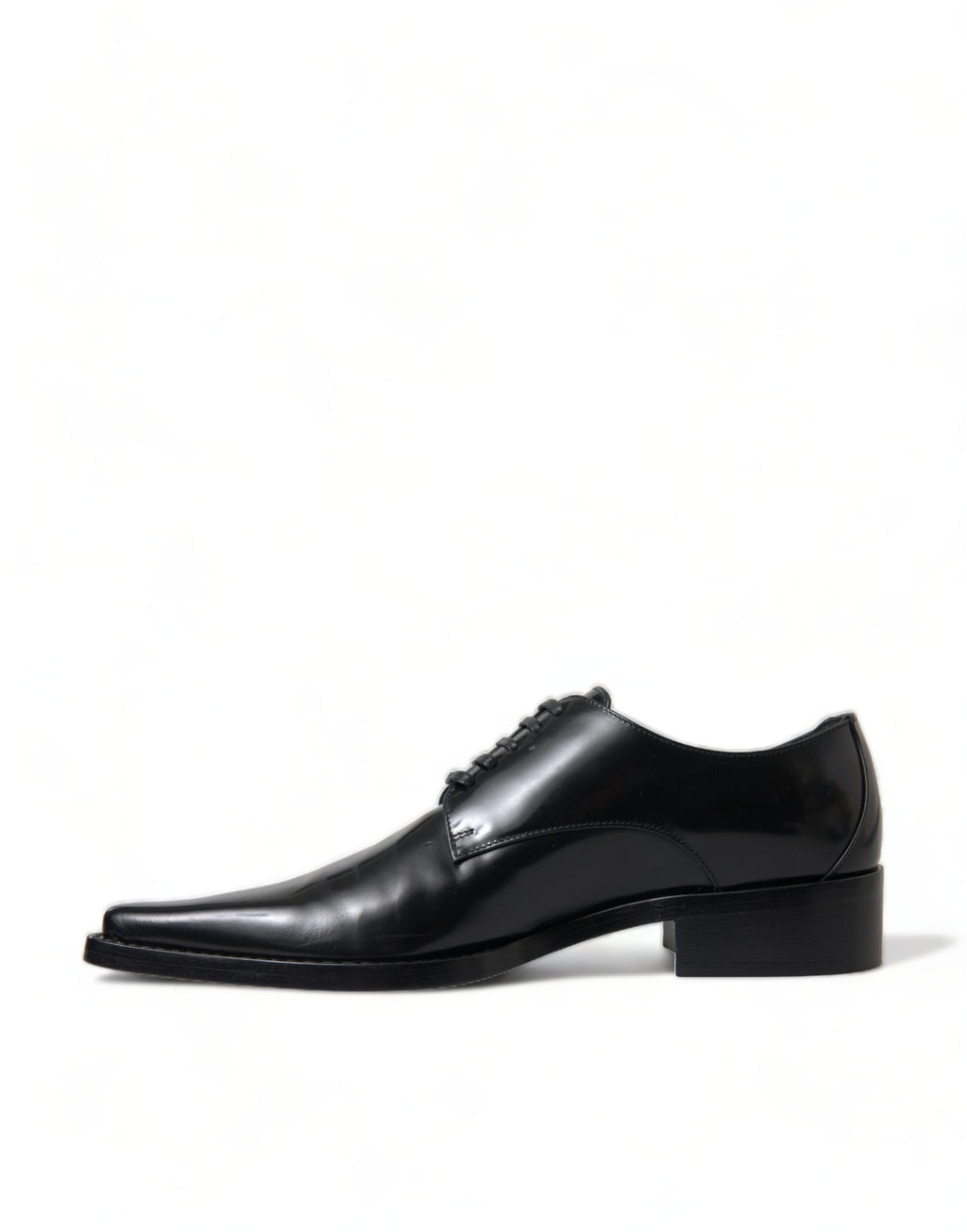 Schwarze, formelle flache Lederschuhe zum Schnüren