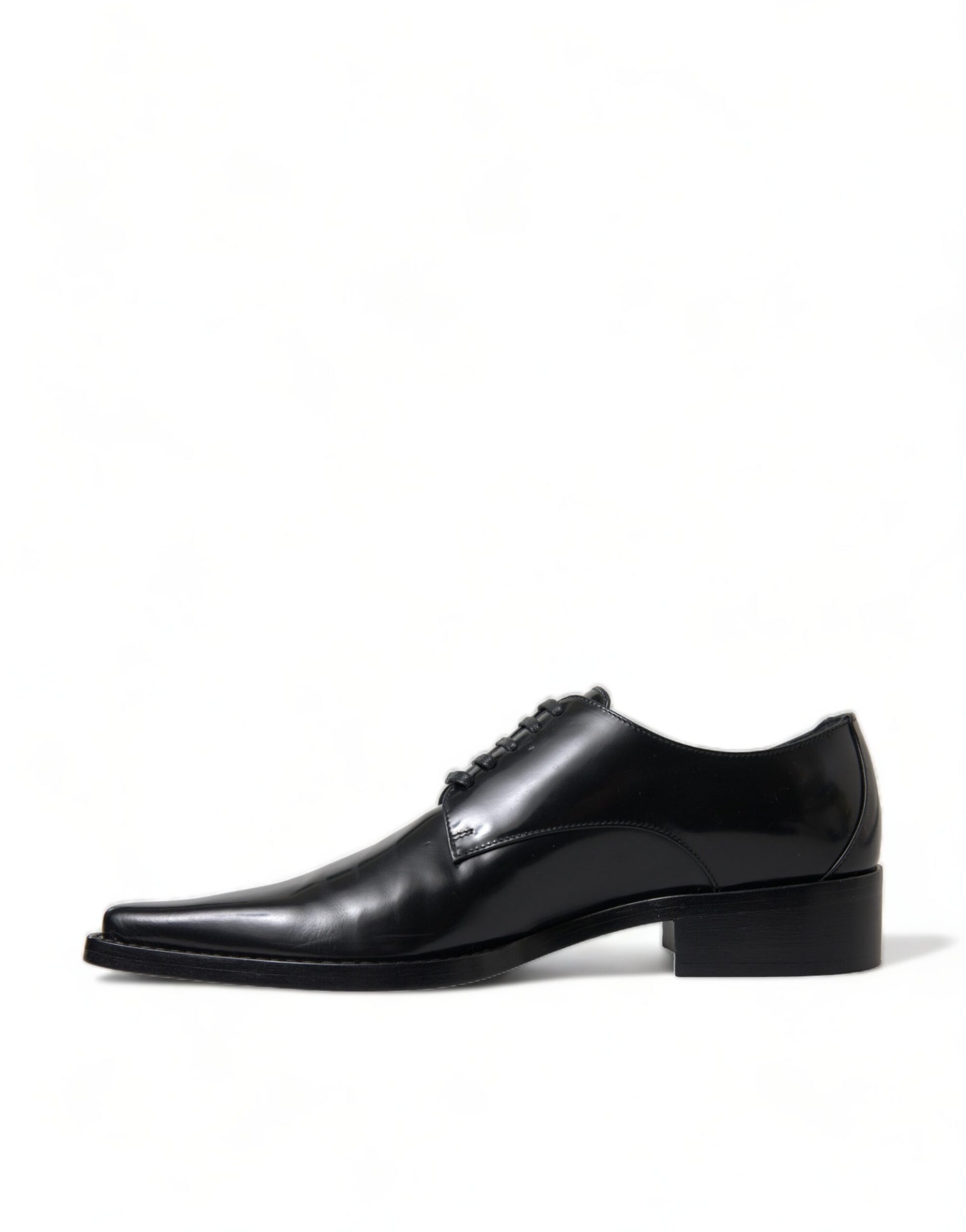 Schwarze, formelle flache Lederschuhe zum Schnüren