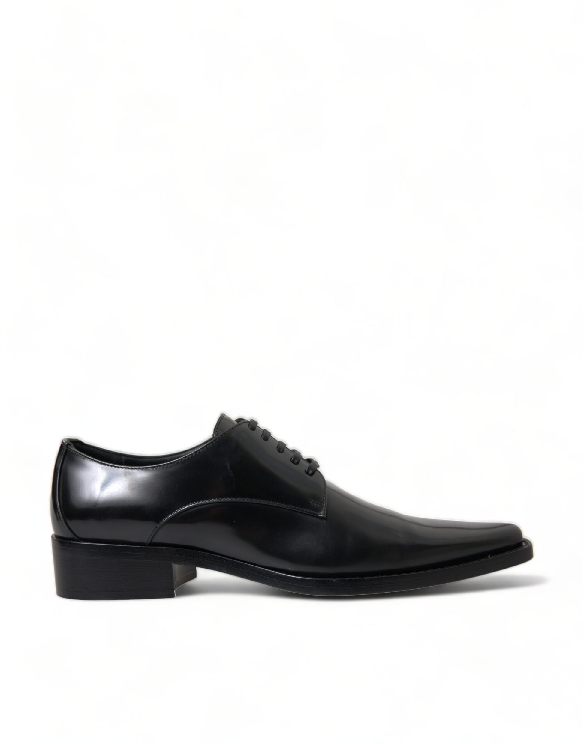 Schwarze, formelle flache Lederschuhe zum Schnüren