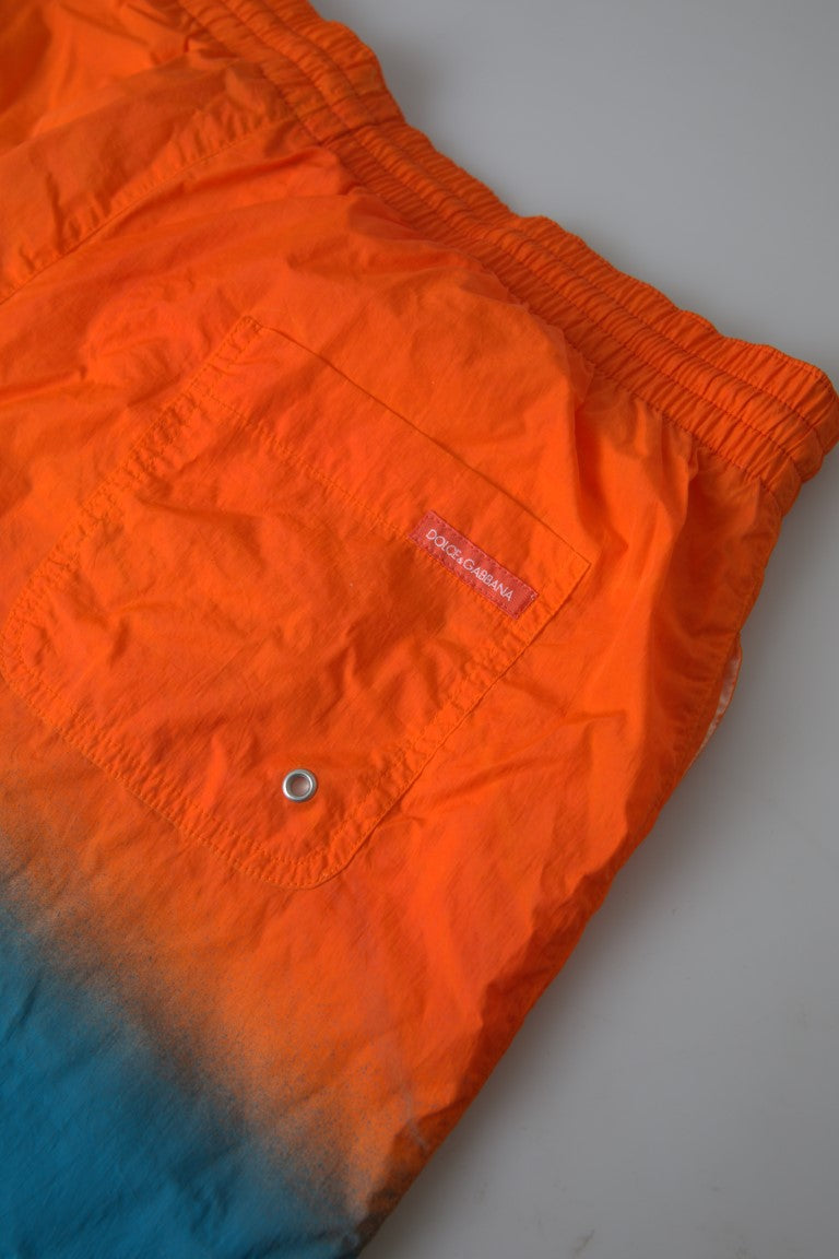 Orange Blau Gradient Beachwear Bademode Shorts