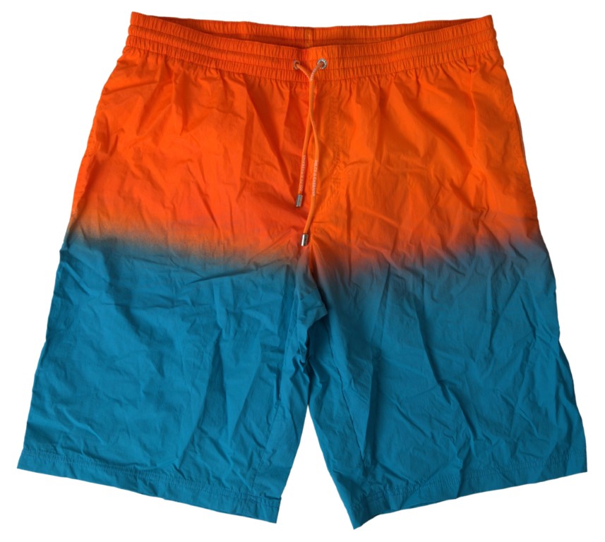 Orange Blau Gradient Beachwear Bademode Shorts