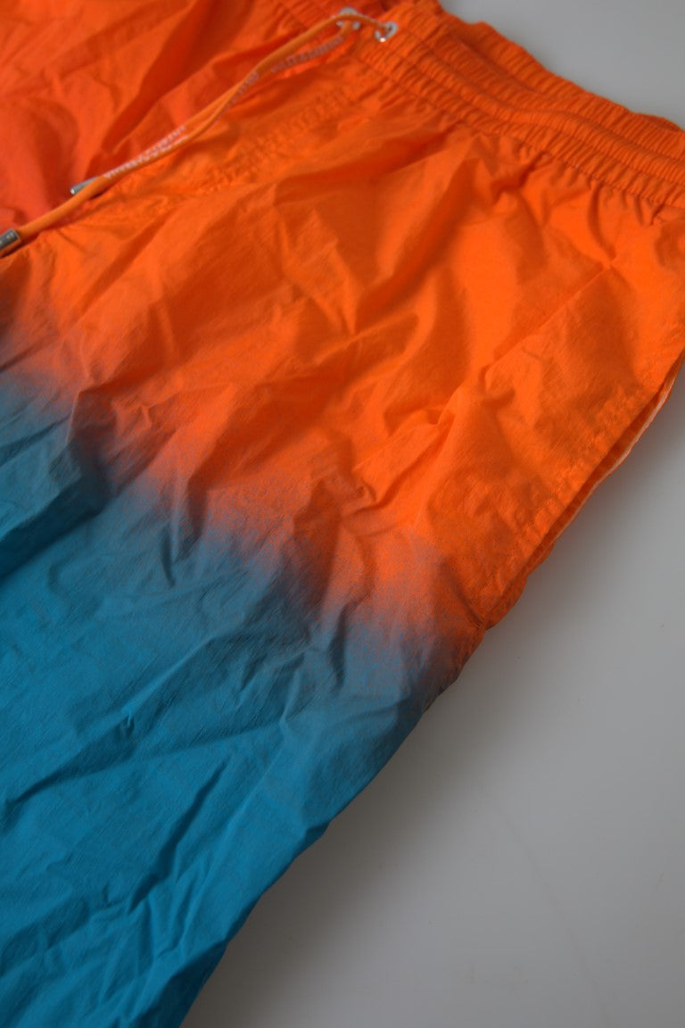 Orange Blau Gradient Beachwear Bademode Shorts