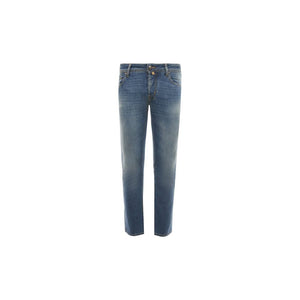 Hellblaue Herrenjeans aus Baumwolle mit Stretch-Passform