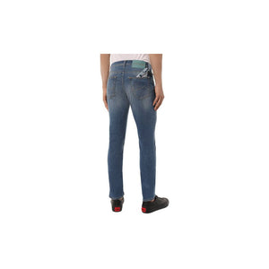 Hellblaue Herrenjeans aus Baumwolle mit Stretch-Passform
