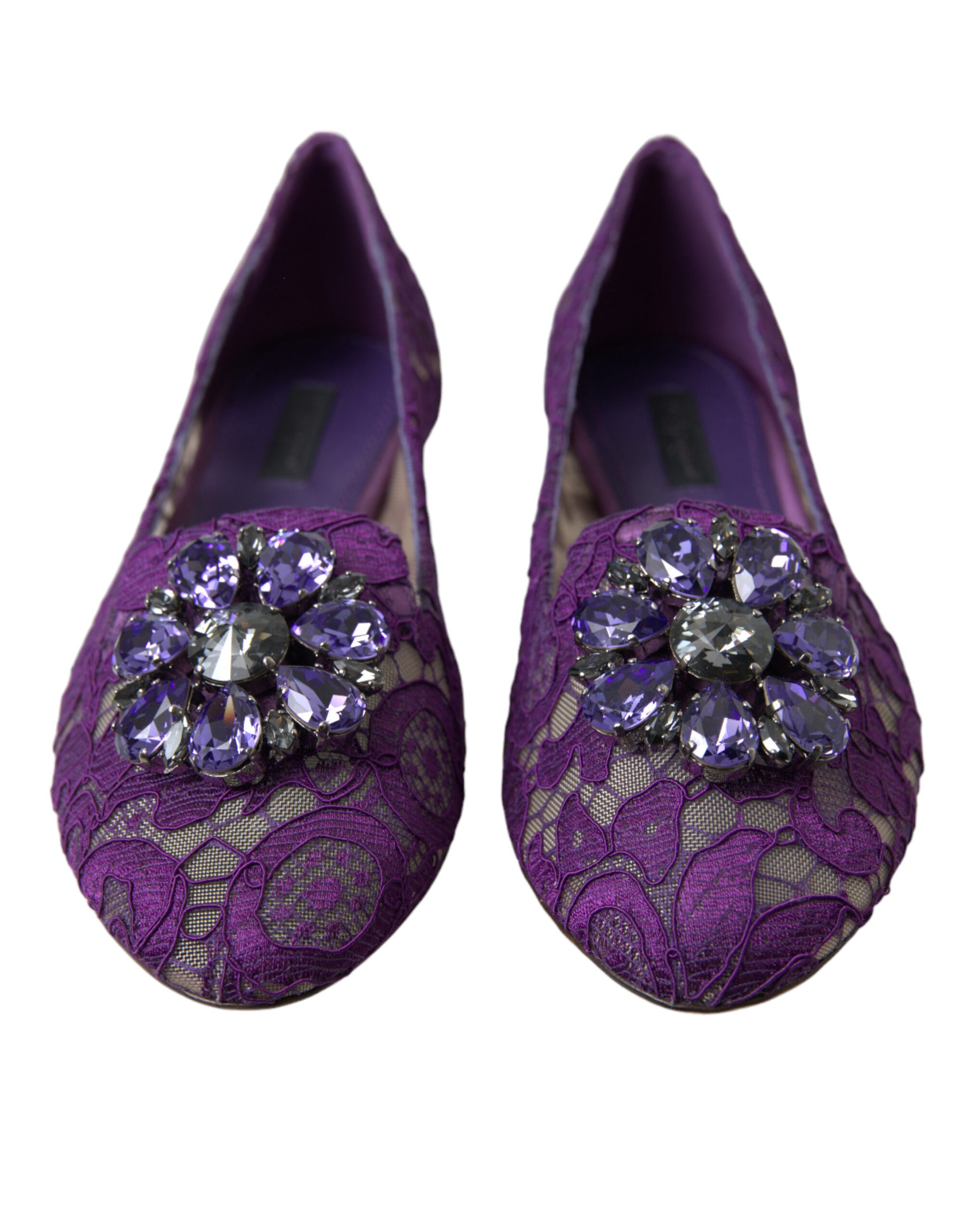 Lila Vally Taormina Lace Crystals Flats Schuhe