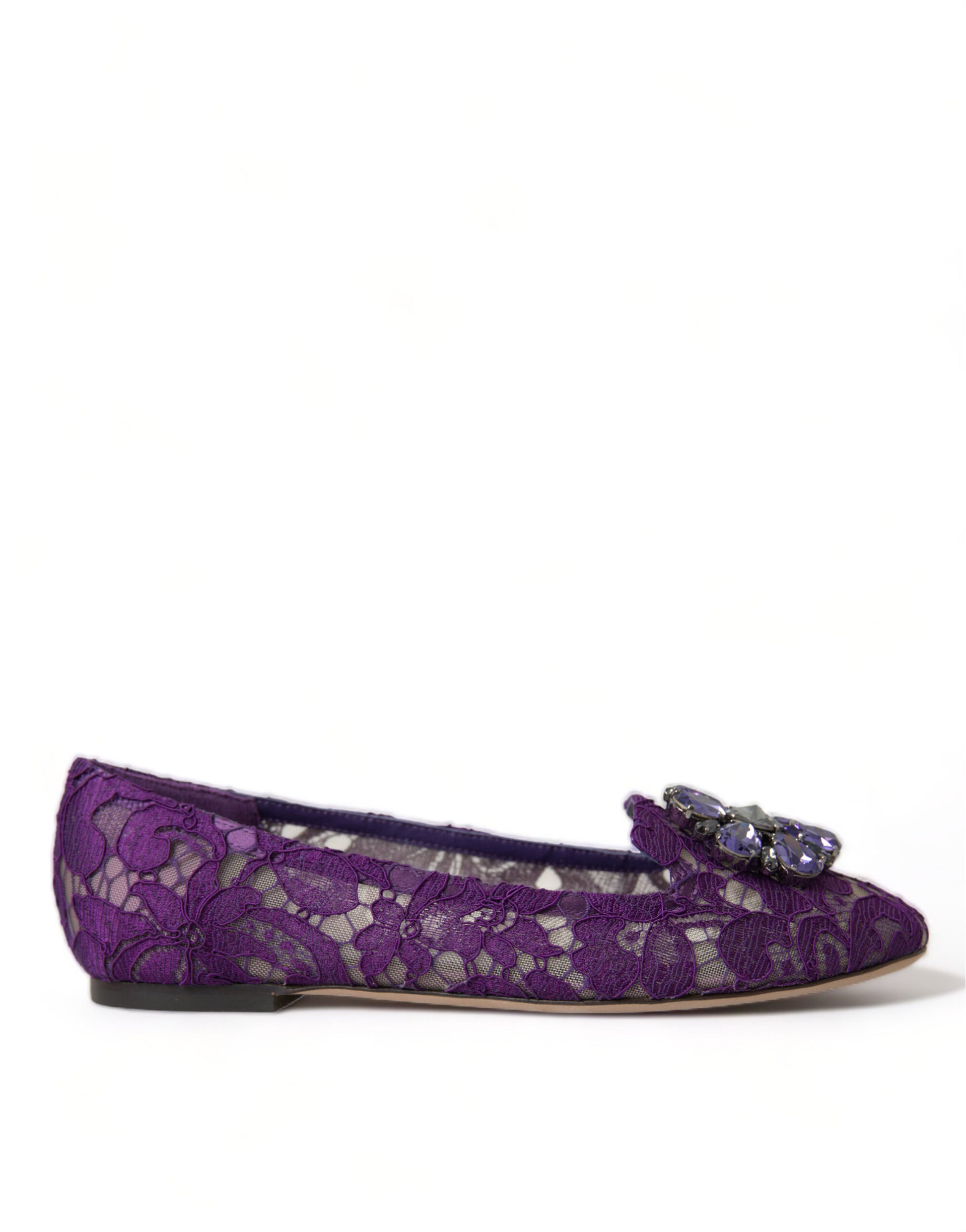 Lila Vally Taormina Lace Crystals Flats Schuhe