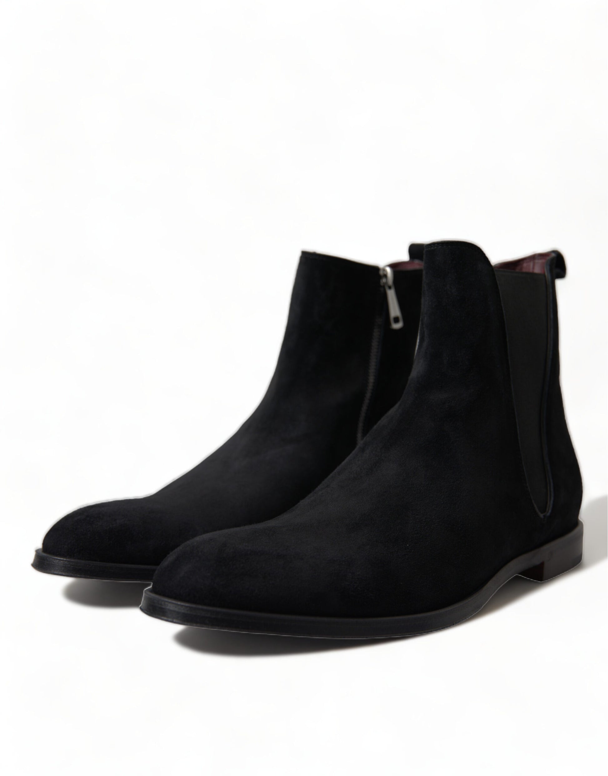 Schwarze Wildleder Leder Mid Calf Herren Stiefel Schuhe