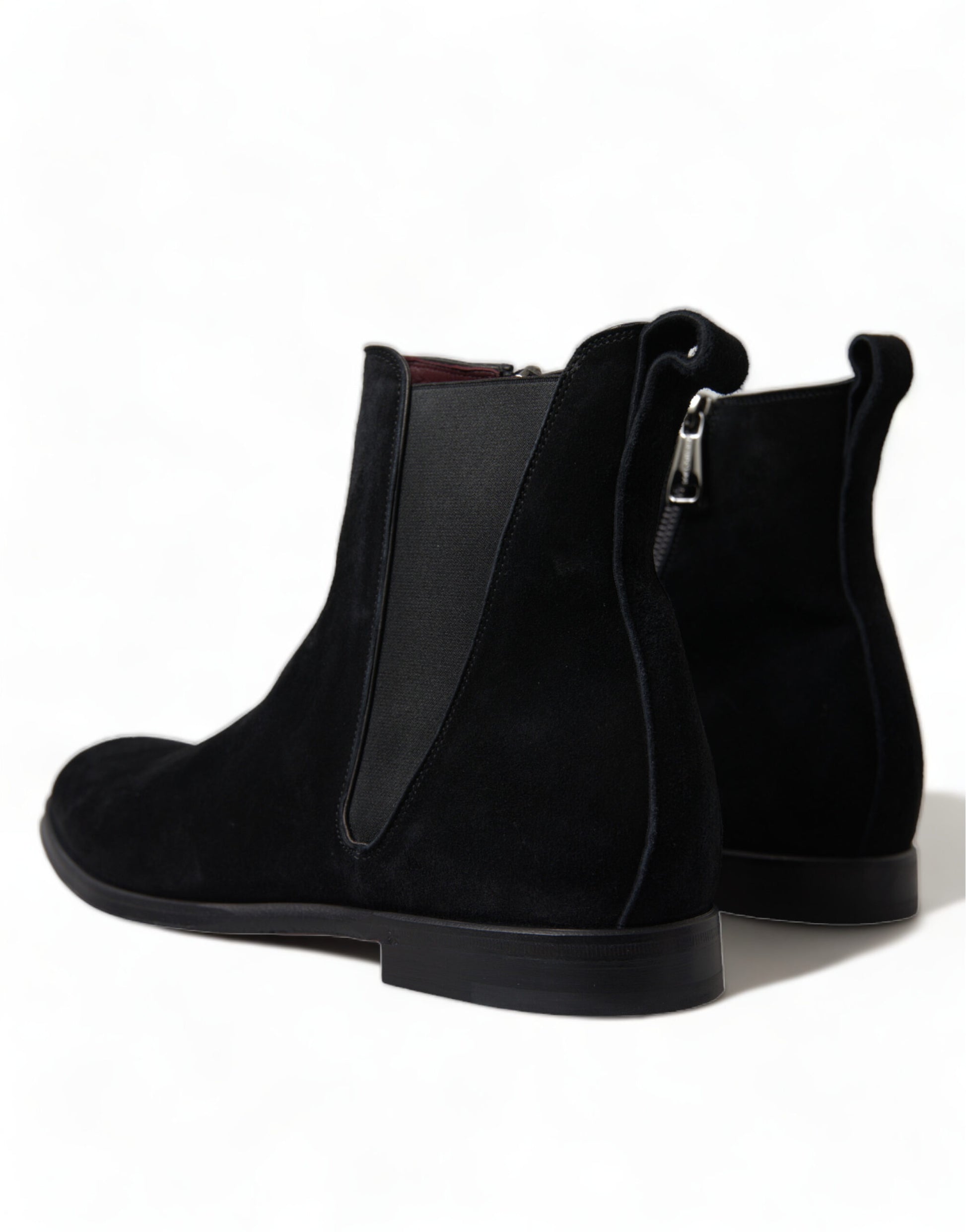 Schwarze Wildleder Leder Mid Calf Herren Stiefel Schuhe
