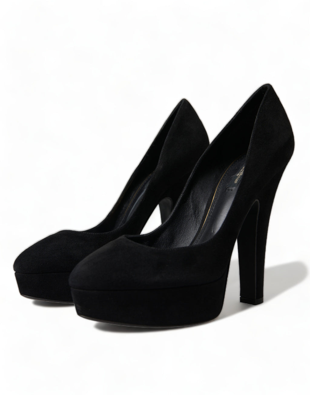 Schwarze Wildleder-Pumps mit Plateauabsatz