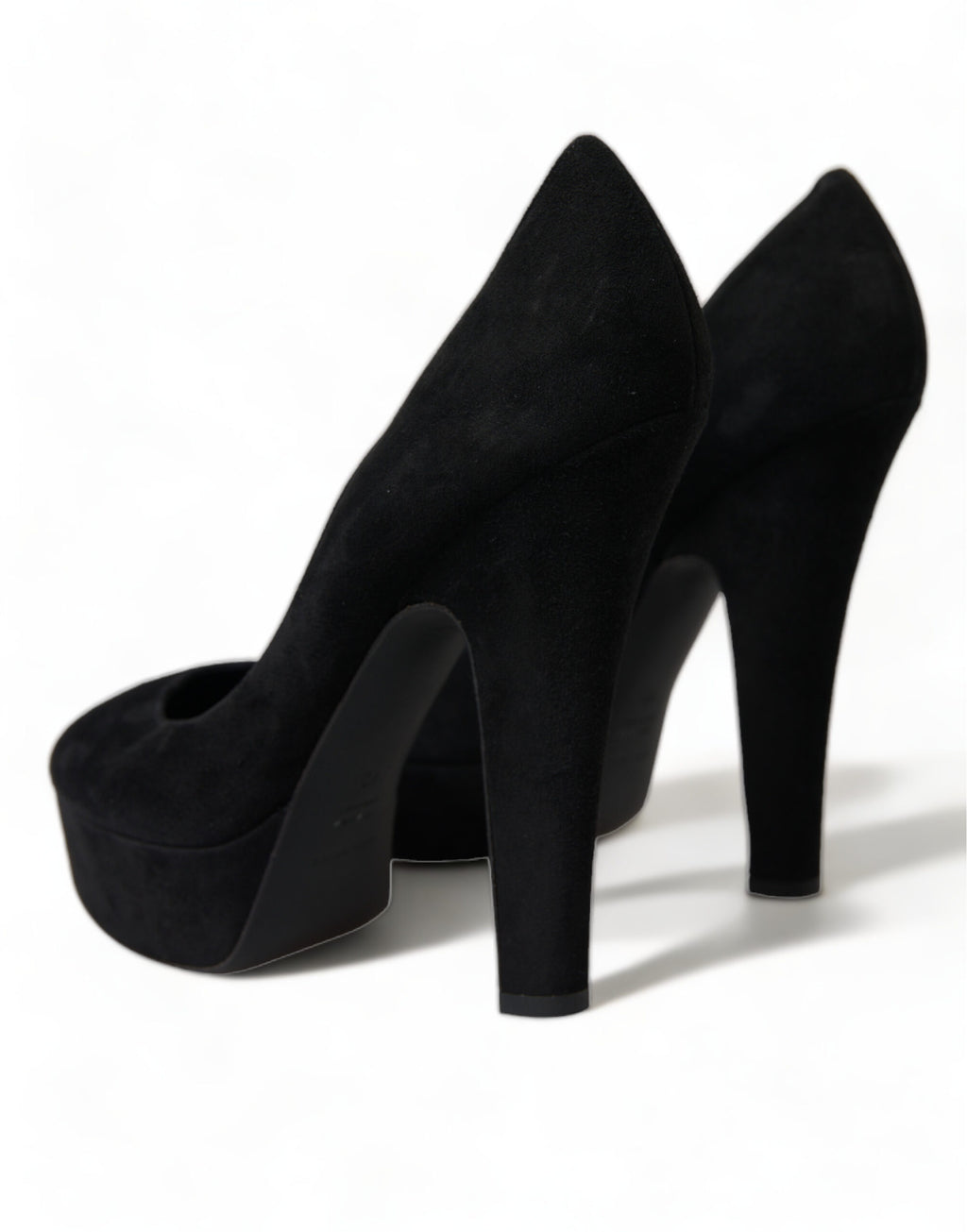 Schwarze Wildleder-Pumps mit Plateauabsatz