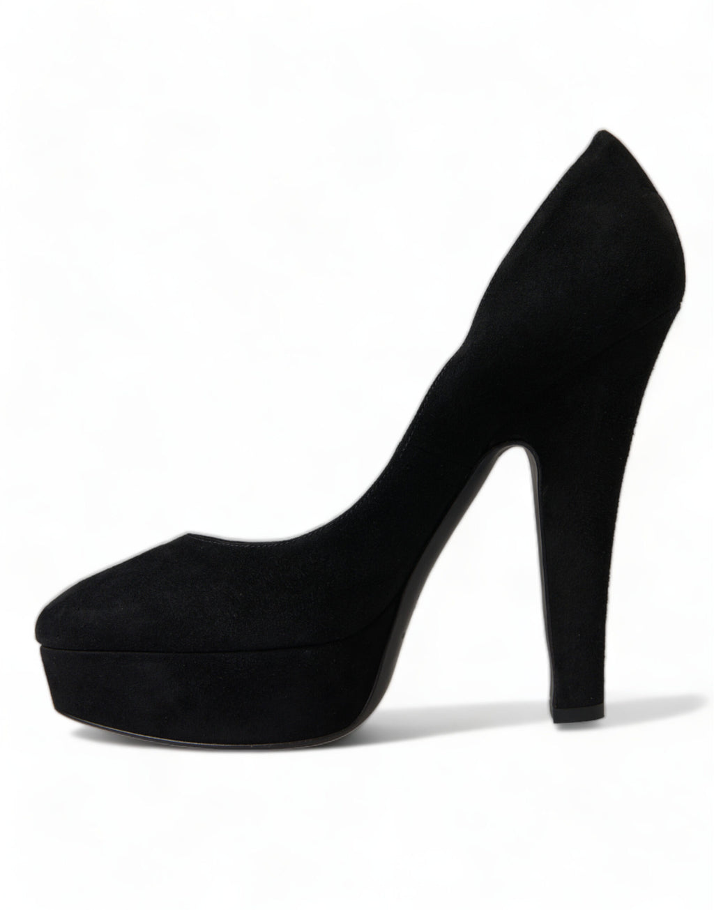 Schwarze Wildleder-Pumps mit Plateauabsatz