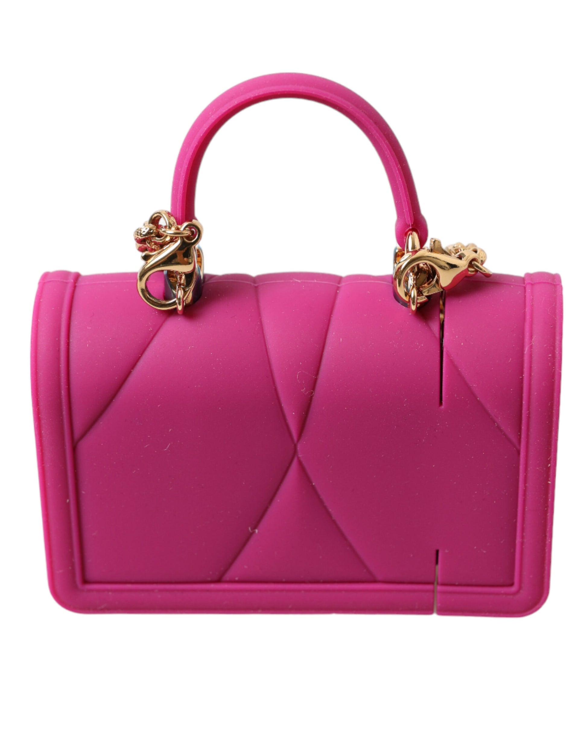 Pinke Silikon-Devotion-Herztasche mit goldener Kette für Airpods