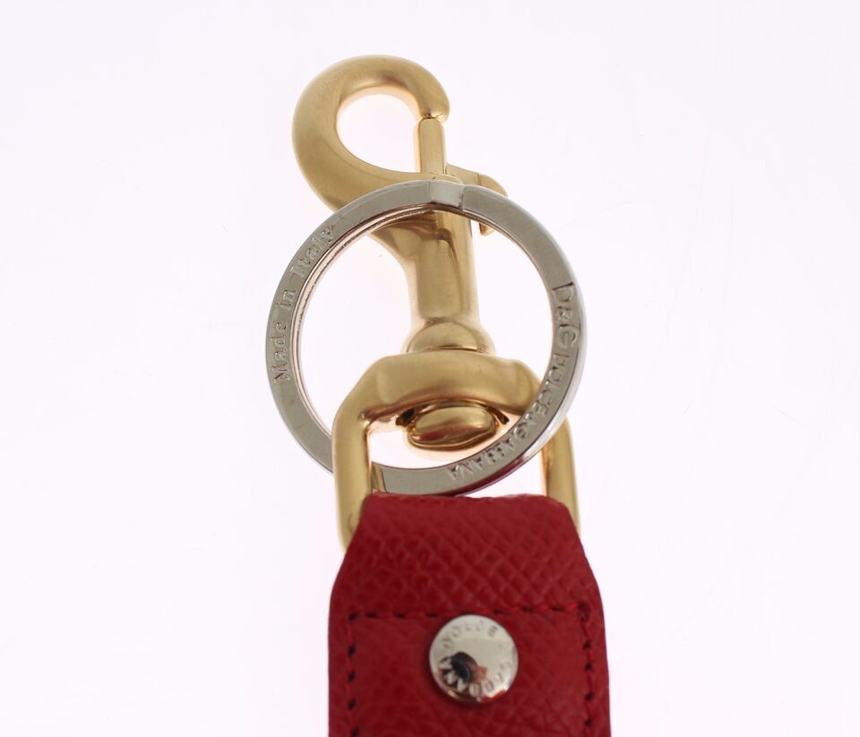 Goldgelber Raffia-Leder-Verschlussfinder-Kette-Schlüsselring