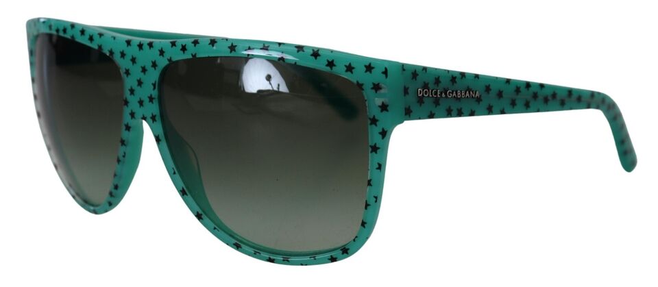 Dolce & Gabbana Green Stars Acetate Square Shades Sunglasses