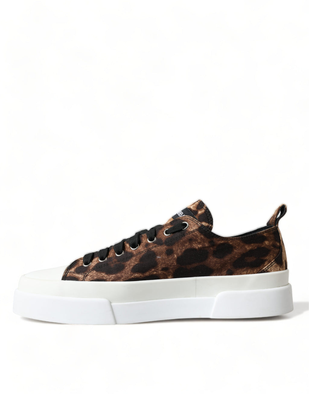 Braune Canvas-Sneakers mit Leopardenmuster